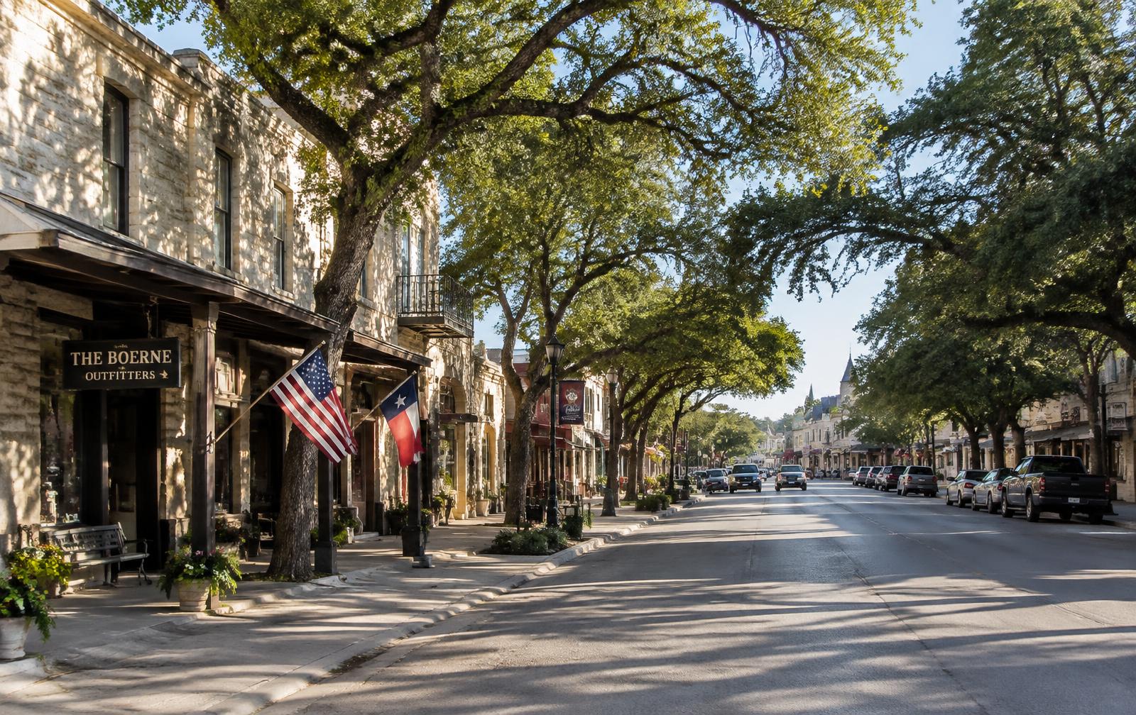 Historic main street in the Texas Hill Country